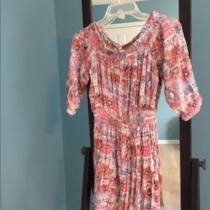 Off the shoulder Aztec pattern dress.